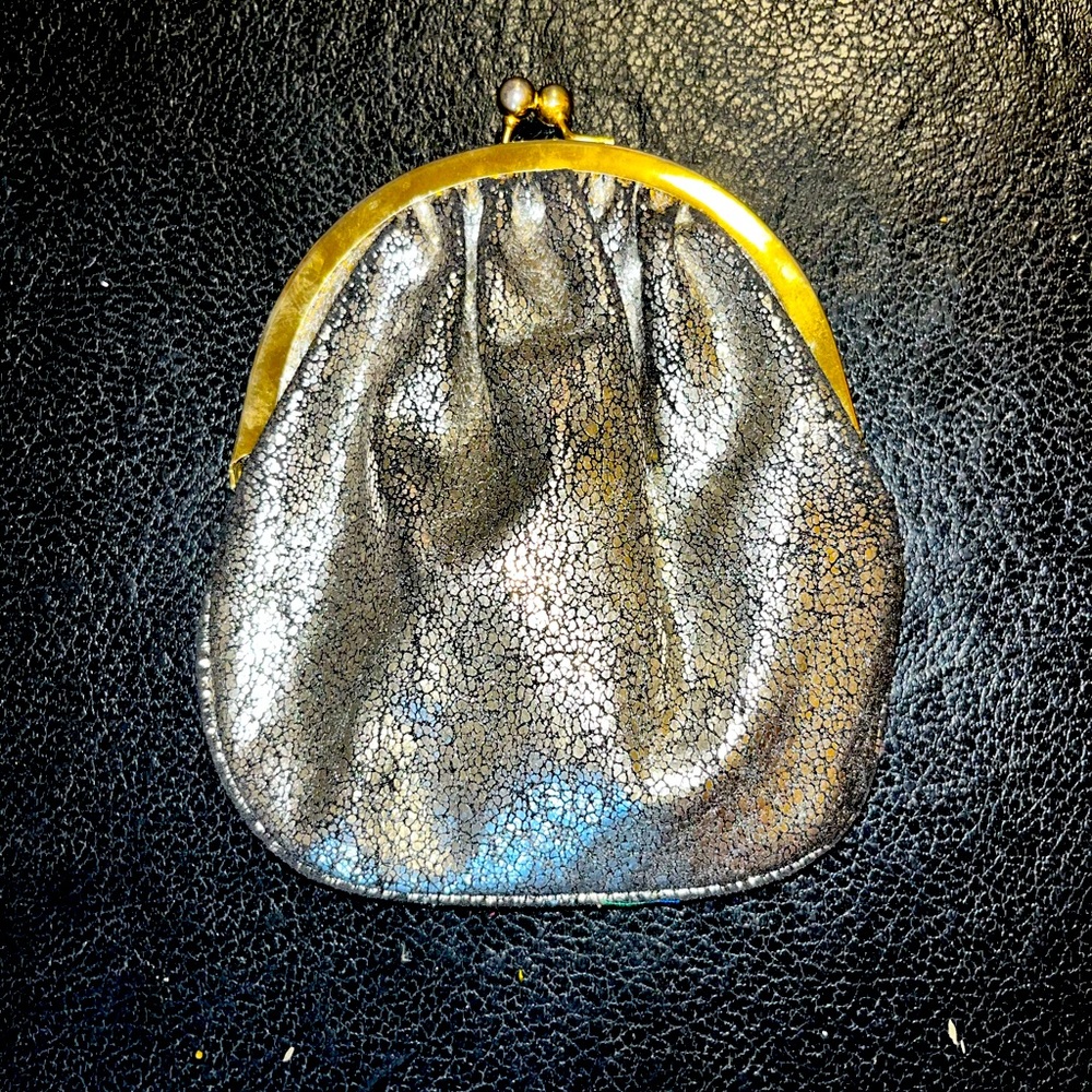 Gold Crackled evening chain purse